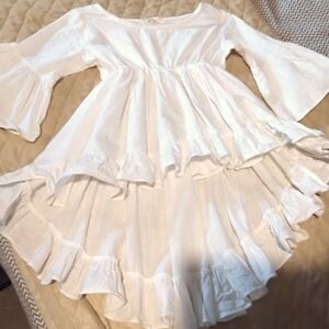 Kids tales  beautiful ruffled linen Top saize 130=7-8yearsk